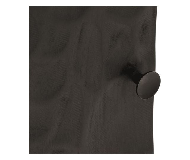 fekete tömör mangófa és vas éjjeliszekrény 40 x 30 x 50 cm