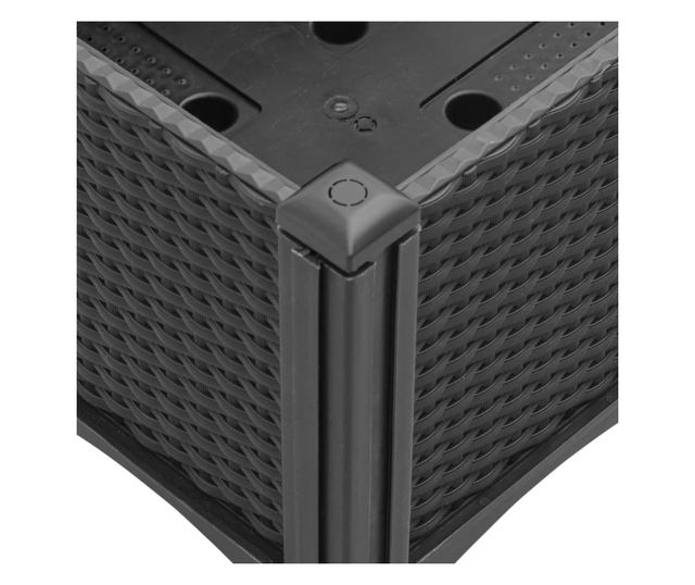 fekete polipropilén rácsos kerti ültetőláda 80 x 40 x 142 cm