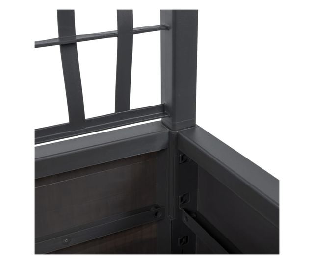 sötétszürke PP rácsos kerti ültetőláda 80 x 36 x 140 cm