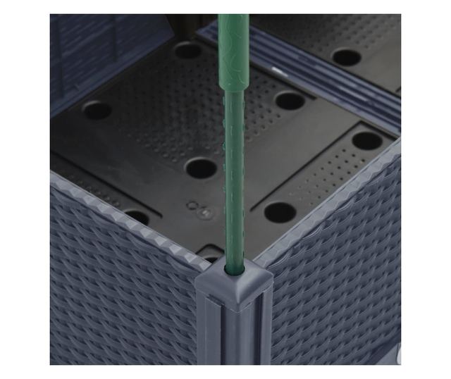 szürke polipropilén rácsos kerti ültetőláda 120 x 40 x 142,5 cm