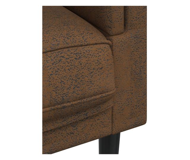 3 személyes barna művelúr kanapé párnával