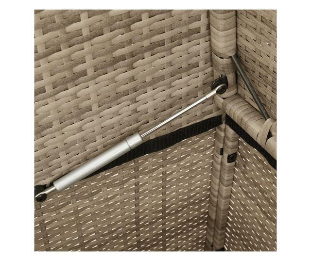 bézs polyrattan kerti pad párnákkal