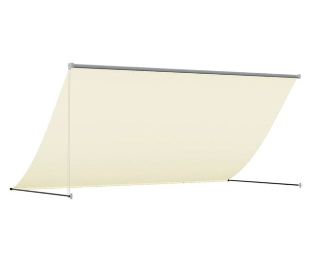krémszínű szövet és acél feltekerhető napellenző 300 x 150 cm