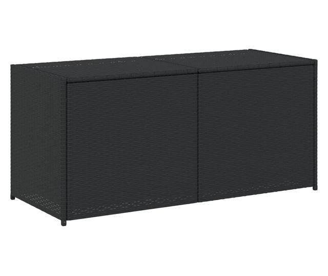 fekete polyrattan kerti tárolóláda 283 L