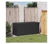fekete polyrattan kerti tárolóláda 283 L
