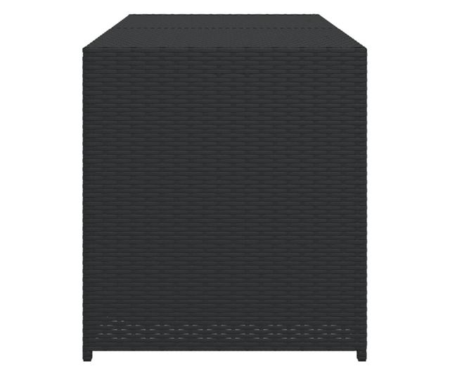 fekete polyrattan kerti tárolóláda 283 L