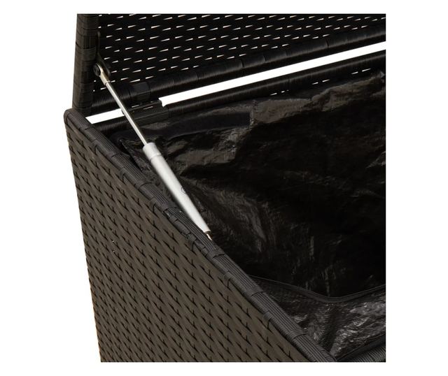 fekete polyrattan kerti tárolóláda 283 L