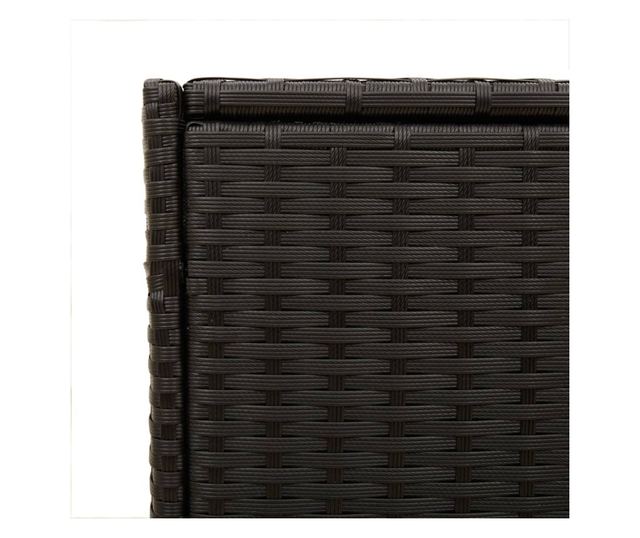 fekete polyrattan kerti tárolóláda 283 L