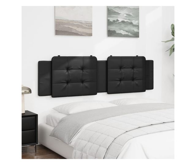 fekete műbőr fejtámla párna 180 cm