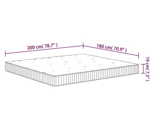 közepes zsebrugós matrac 180 x 200 cm