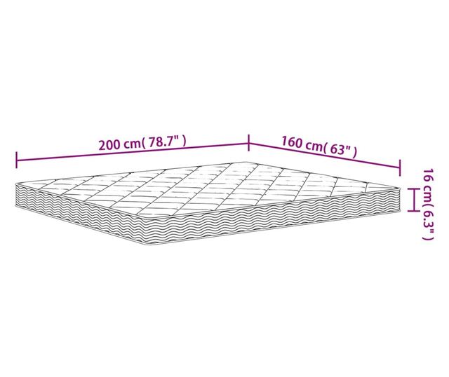 közepesen puha habmatrac 160x200 cm