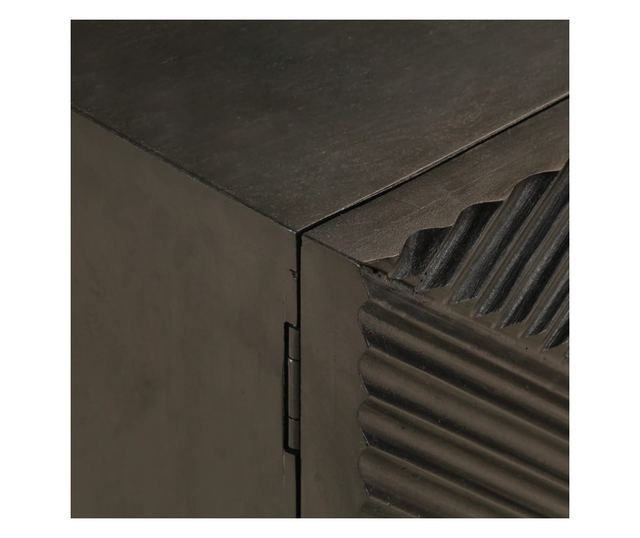 fekete tömör mangófa és vas TV-szekrény 110 x 30 x 40 cm