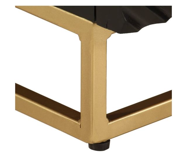 fekete tömör mangófa és vas TV-szekrény 110 x 30 x 40 cm