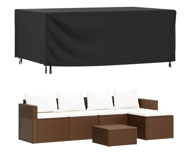 fekete 420D vízálló kerti bútorhuzat 240x140x90 cm