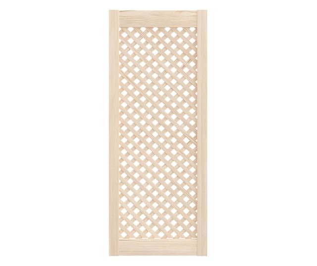 2 db tömör fenyőfa rácsos szekrényajtó 39,5x99 cm