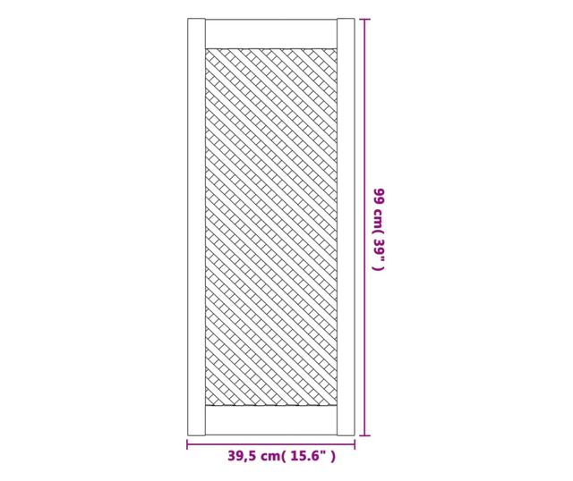 2 db tömör fenyőfa rácsos szekrényajtó 39,5x99 cm