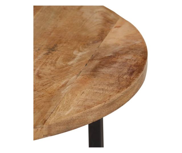 tömör mangófa és vas dohányzóasztal 54 x 54 x 35 cm