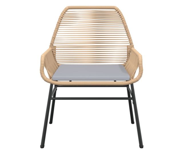 2 db barna polyrattan kerti szék párnákkal