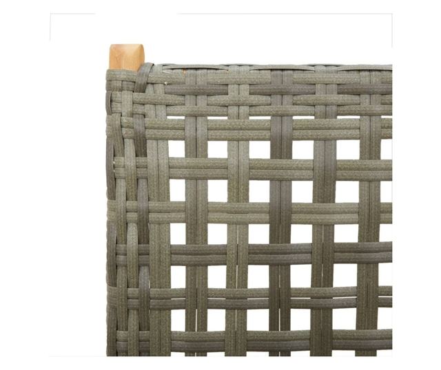 2 db szürke tömör akácfa és polyrattan kerti szék