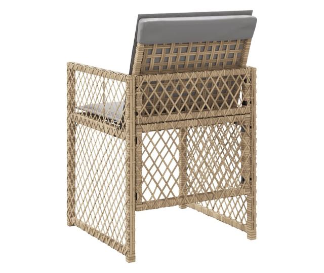 4 db vegyes bézs polyrattan kerti szék párnával