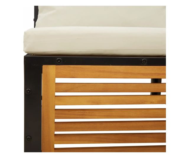 tömör akácfa karfa nélküli kerti kanapé párnákkal