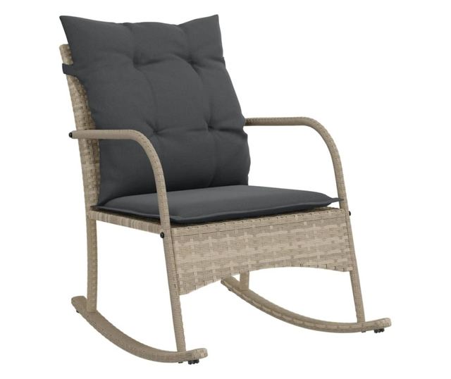 szürke polyrattan kerti hintaszék párnákkal