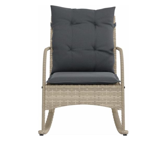 szürke polyrattan kerti hintaszék párnákkal