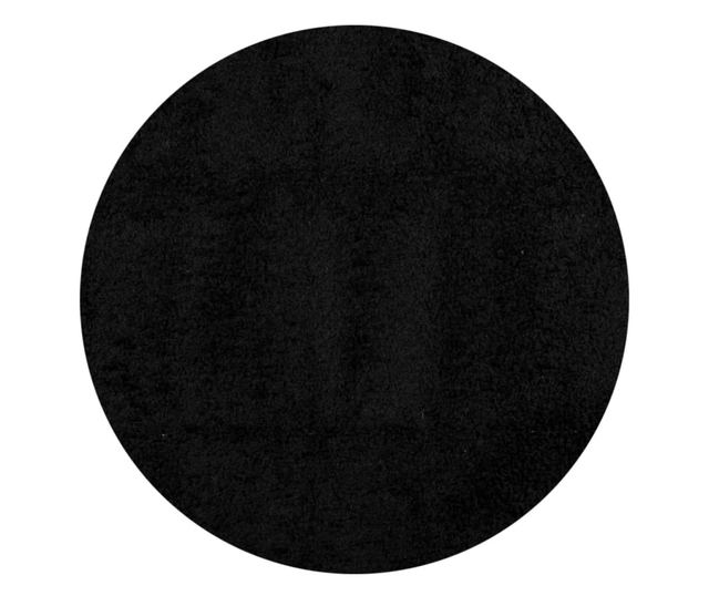 PAMPLONA fekete magas szálú bolyhos modern szőnyeg Ø 120 cm