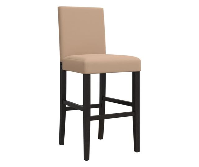 2 db tömör gumifa és műbőr bárszék