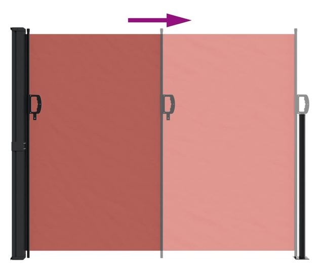 terrakotta behúzható oldalsó napellenző 160 x 500 cm