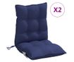 2 db tengerészkék oxford szövet alacsony háttámlájú székpárna
