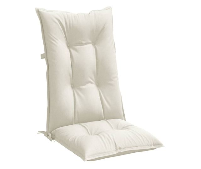 6 db krémszínű szövet magas háttámlájú székpárna 120x50x7 cm