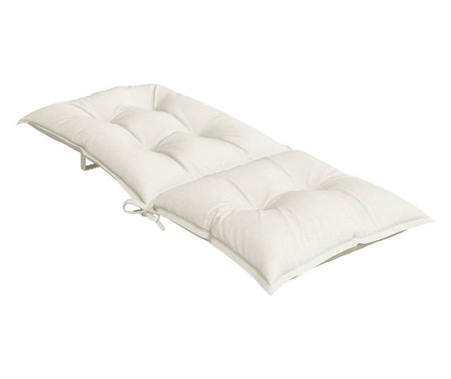 6 db krémszínű szövet magas háttámlájú székpárna 120x50x7 cm