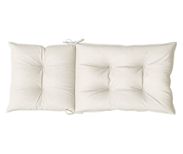 6 db krémszínű szövet magas háttámlájú székpárna 120x50x7 cm