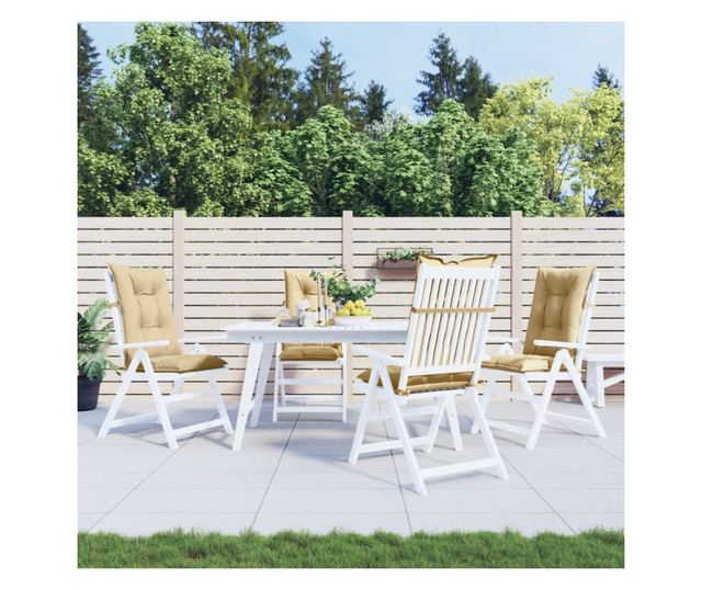 4 db melange bézs szövet magas háttámlájú székpárna 120x50x7 cm