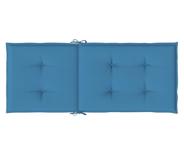 4 db melange kék szövet magas háttámlájú székpárna 120x50x4 cm