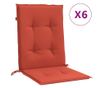 6 db melange piros szövet háttámlás székpárna 100x50x4 cm