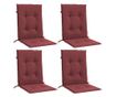 4 db melange bordó szövet háttámlás székpárna 100x50x4 cm