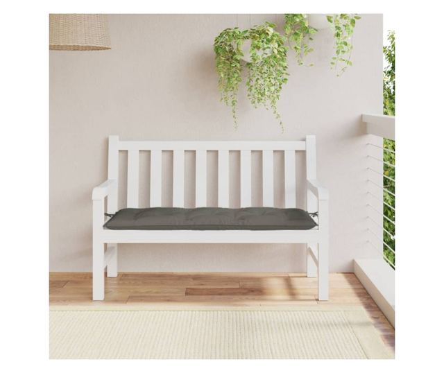 melange sötétszürke szövet kerti padpárna 120x50x7 cm