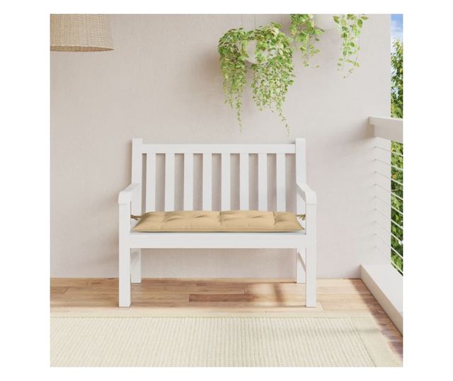 melange bézs szövet kerti padpárna 100 x 50 x 7 cm