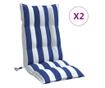 2 db kék/fehér csíkos oxford szövet magas háttámlájú székpárna