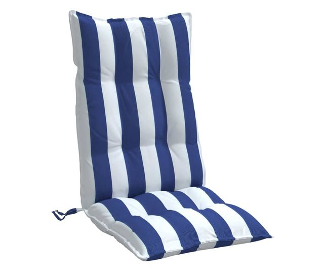 2 db kék/fehér csíkos oxford szövet magas háttámlájú székpárna