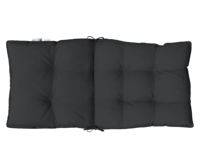 4 db fekete oxford szövet alacsony háttámlájú székpárna