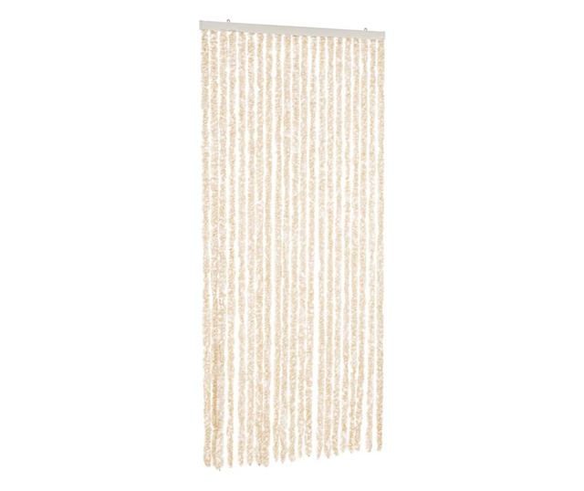 bézs és fehér zsenília rovarfüggöny 90 x 220 cm