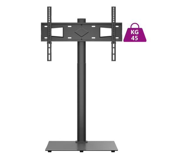 1-szintes fekete sarok TV-állvány 32-65 hüvelyk