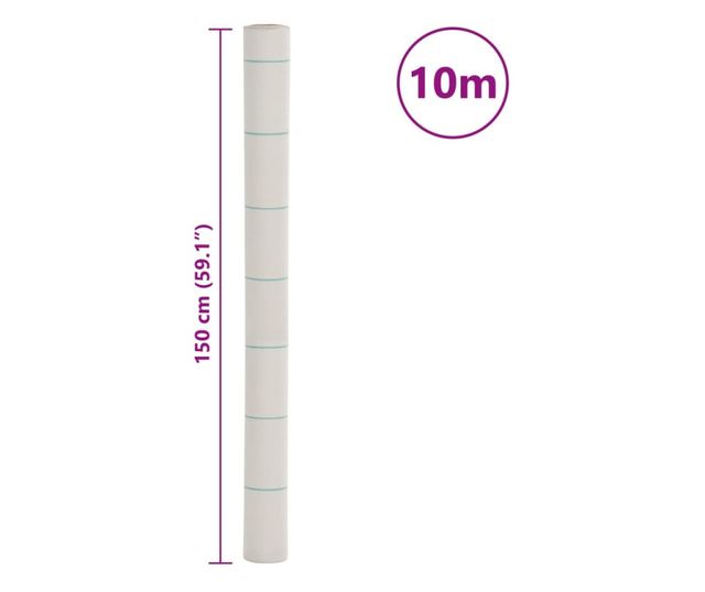 fehér PP talajtakaró membrán 1,5x10 m