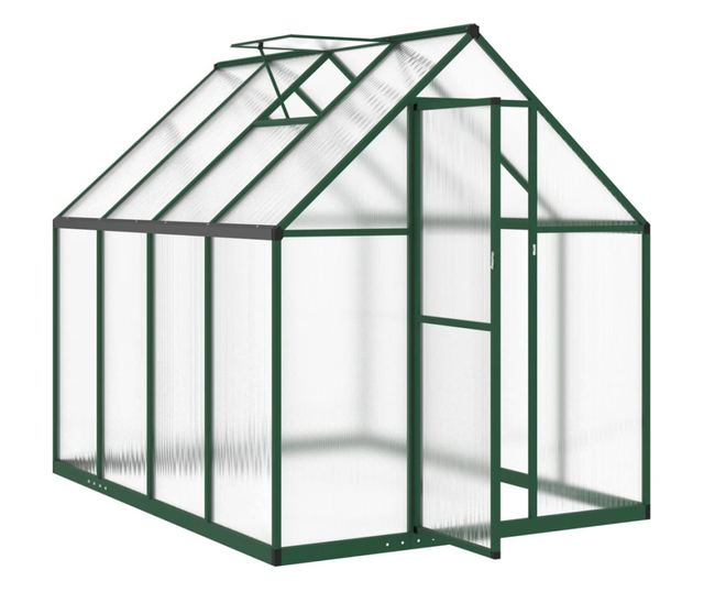 zöld alumínium melegház alapvázzal 224 x 169 x 195 cm