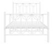 fehér fém ágykeret fej- és lábtámlával 90 x 190 cm