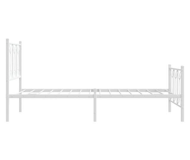 fehér fém ágykeret fej- és lábtámlával 107 x 203 cm