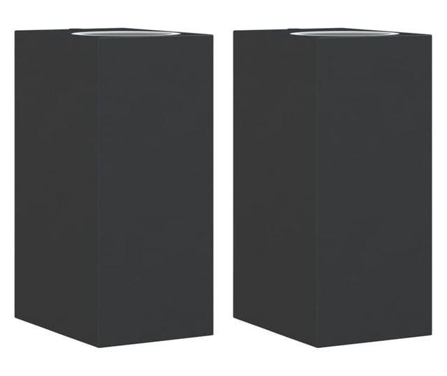 2 db fekete öntött alumínium kültéri falilámpa